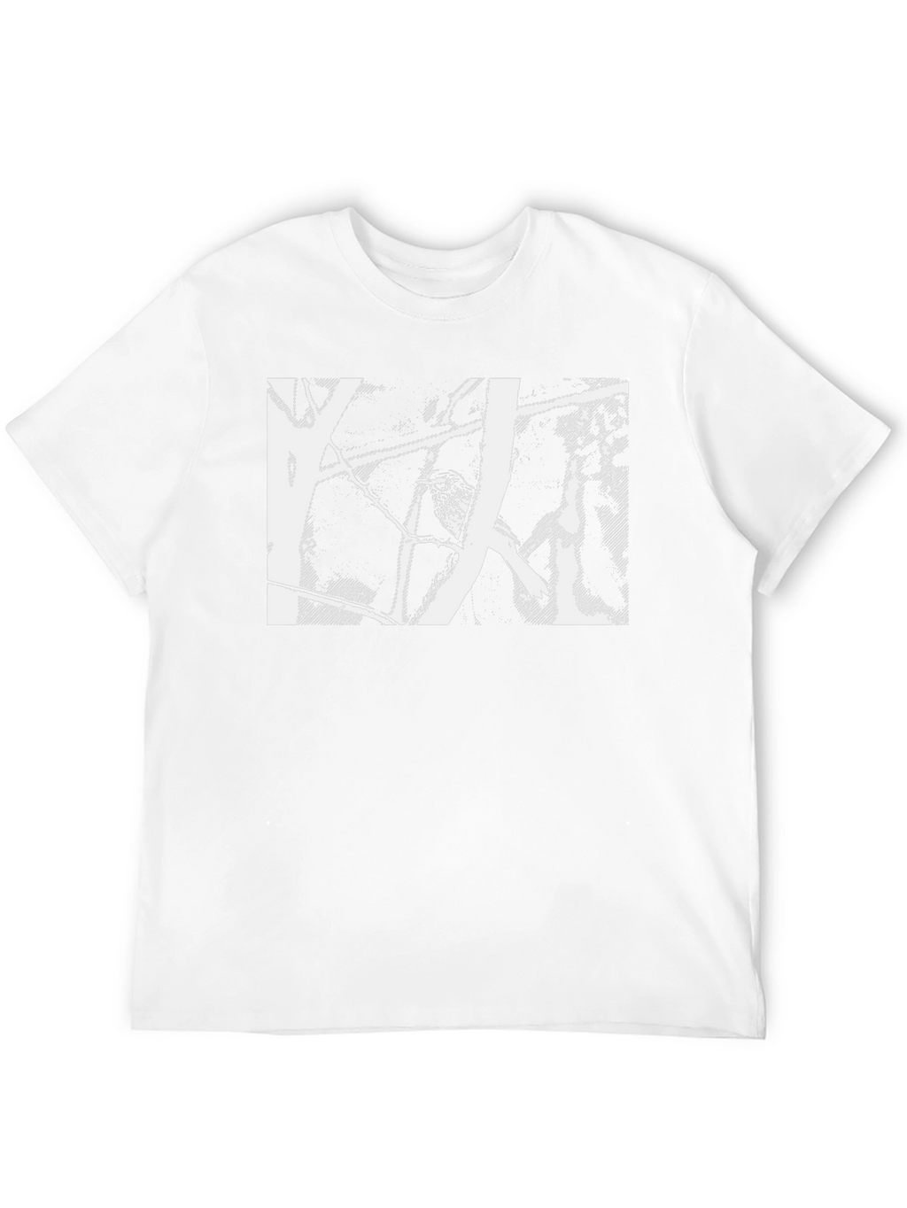 Abstract Bird Print Black T-Shirt