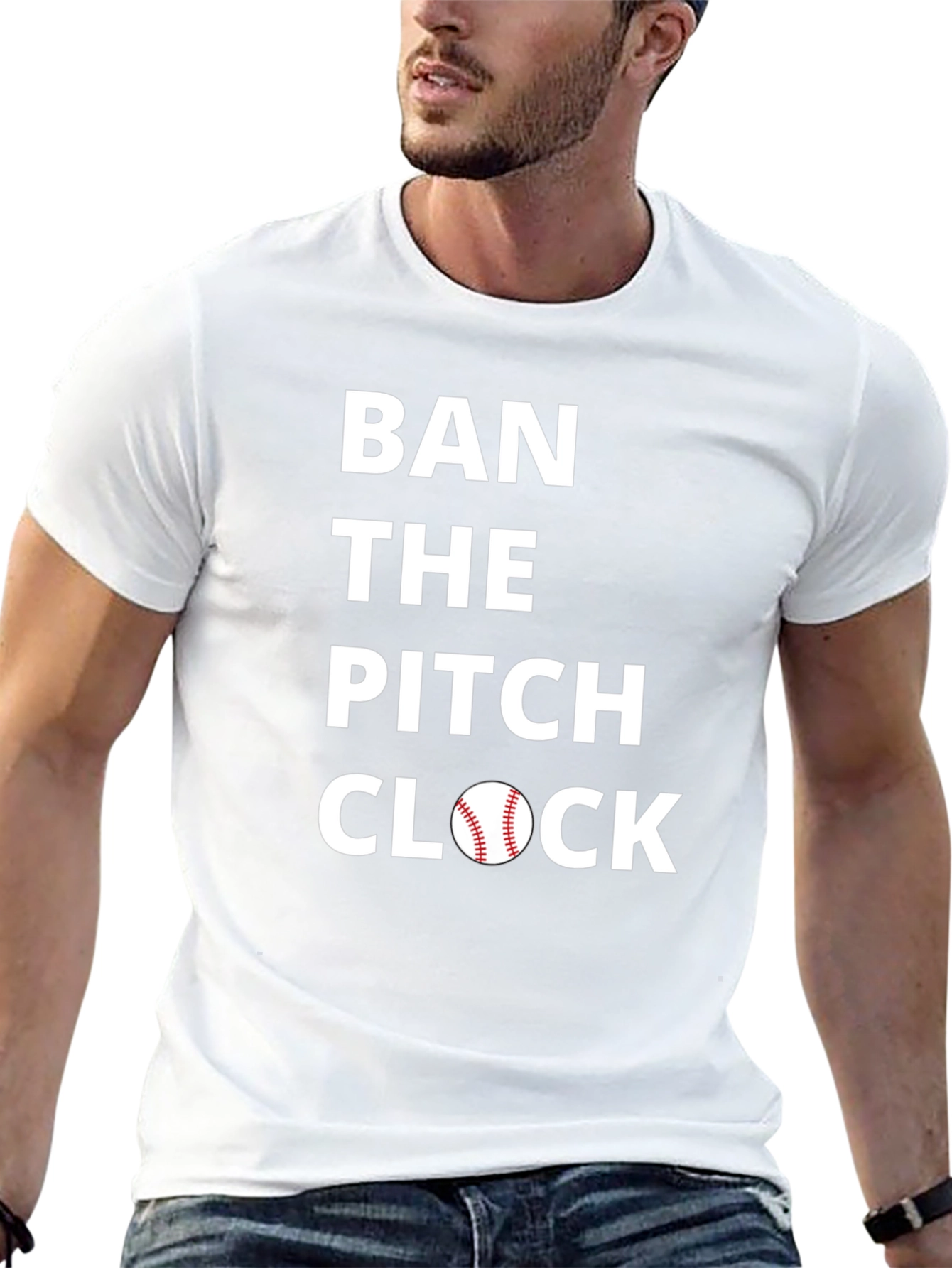 Ban the Pitch Clock Baseball Tee