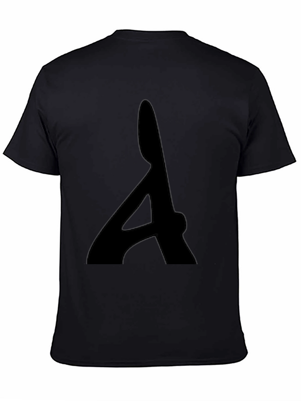 Mens Black T-Shirt with Bold Letter Graphic