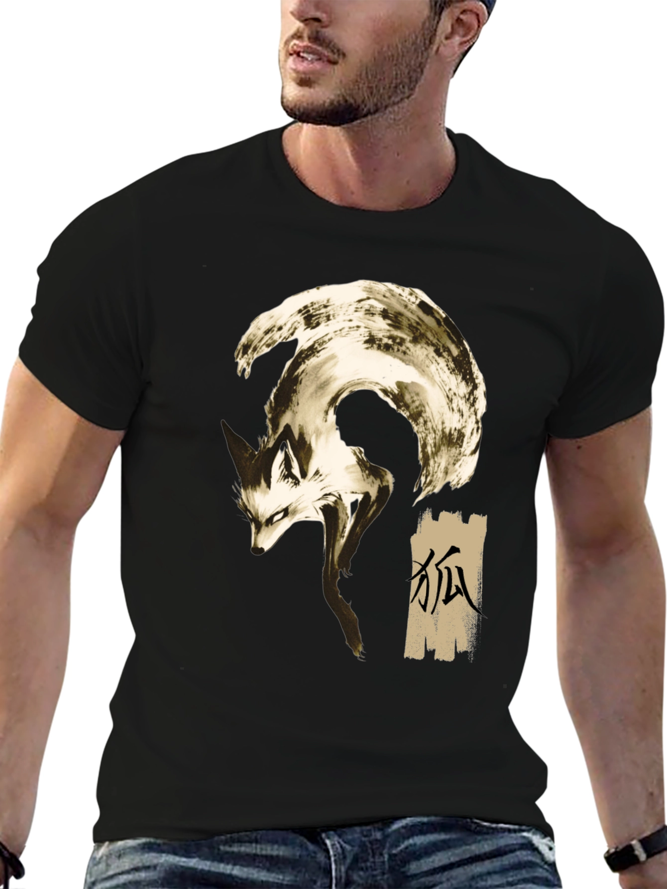 Fox Graphic Print Crew Neck T-Shirt