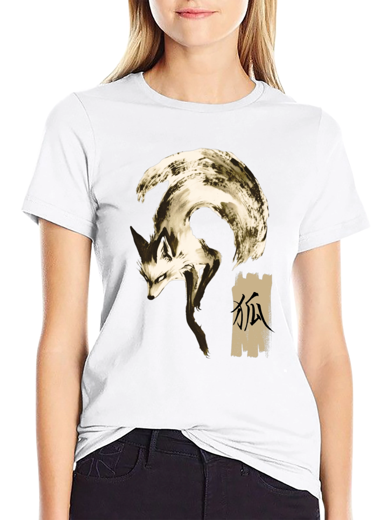 Fox Graphic Print Crew Neck T-Shirt