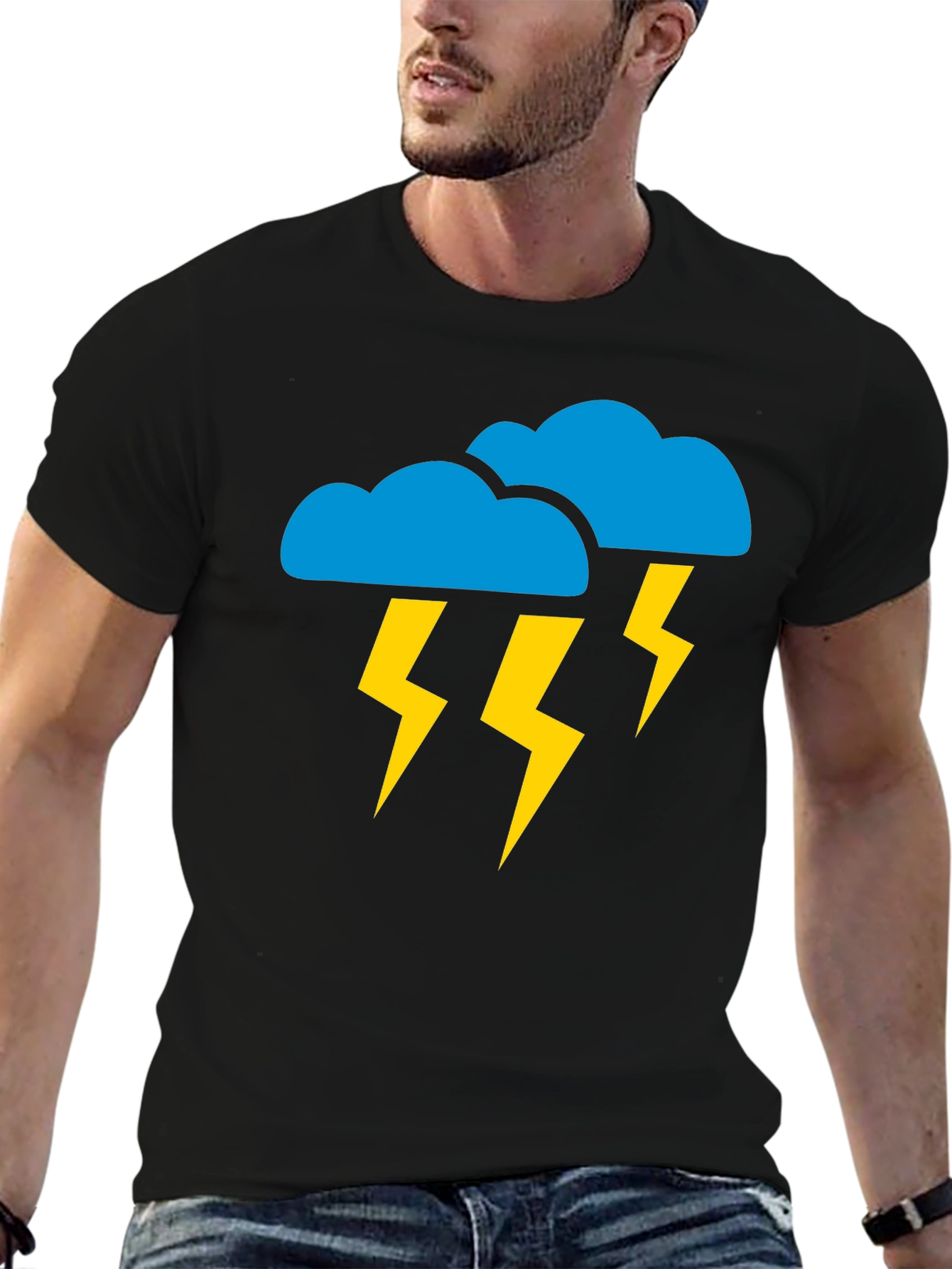Stormy Weather Graphic Tee - Black Cotton T-Shirt