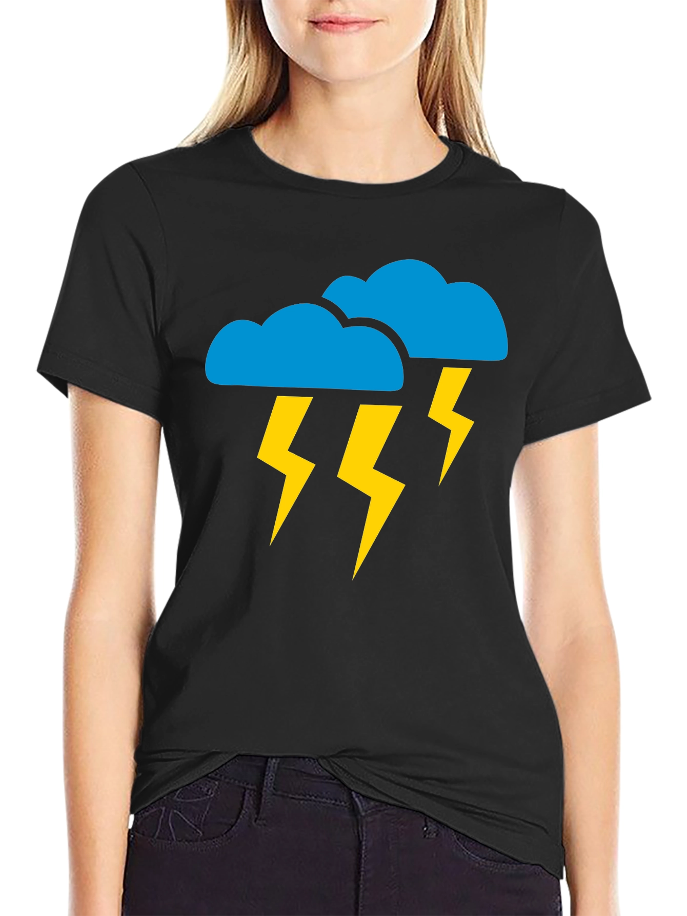 Stormy Weather Graphic Tee - Black Cotton T-Shirt