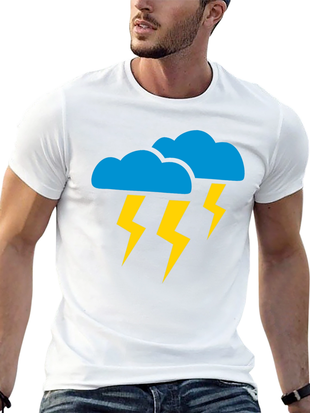 Stormy Weather Graphic Tee - Black Cotton T-Shirt