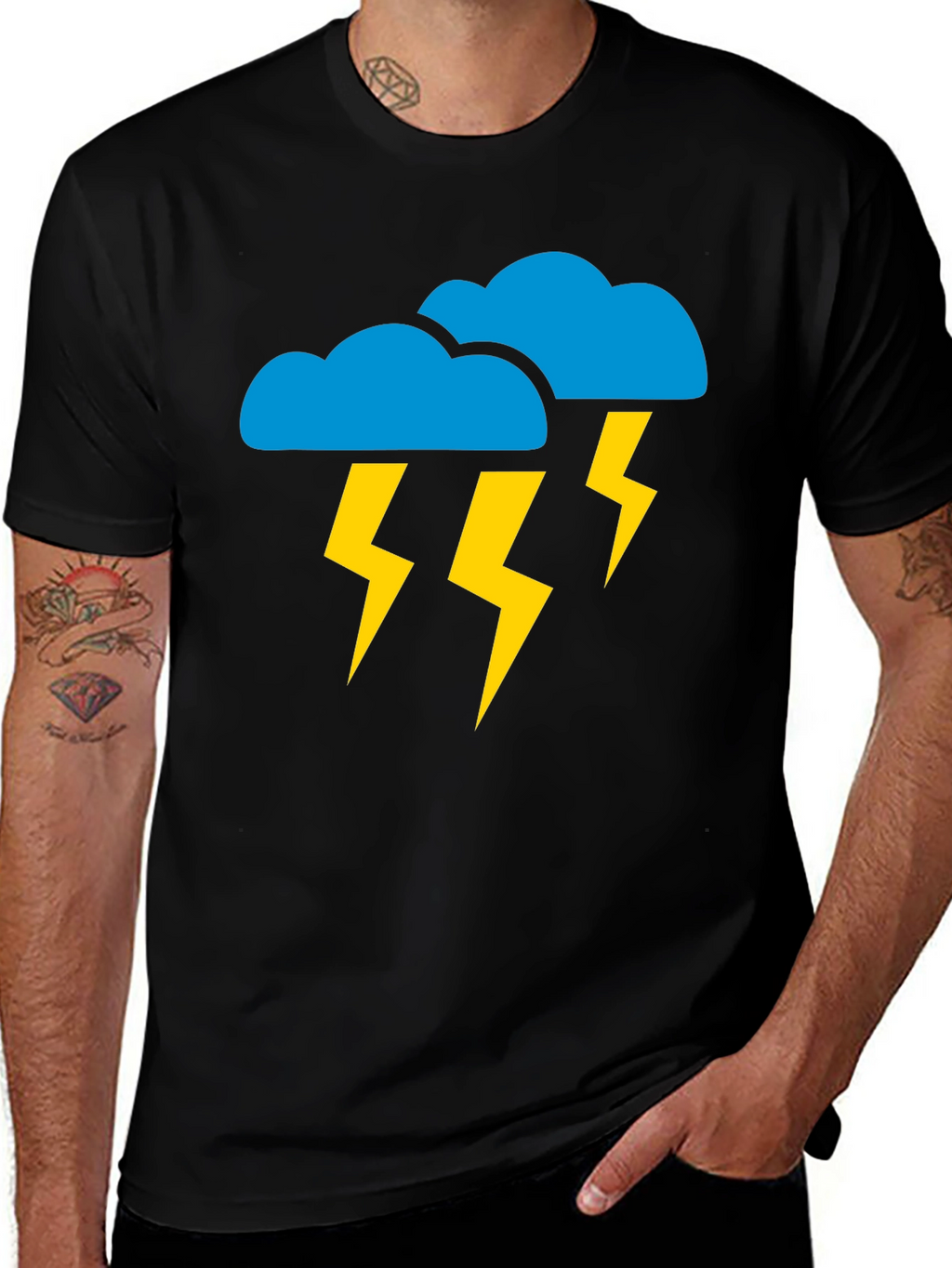 Stormy Weather Graphic Tee - Black Cotton T-Shirt