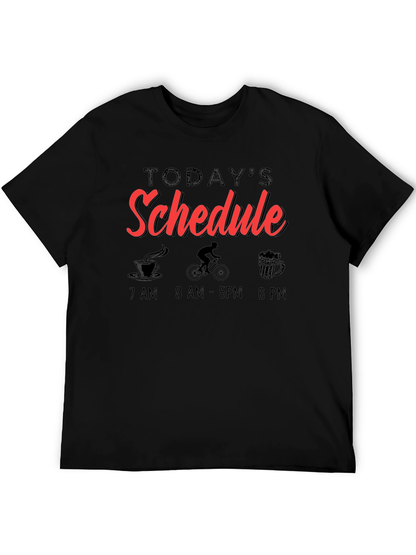 Todays Schedule Cycling Black T-Shirt