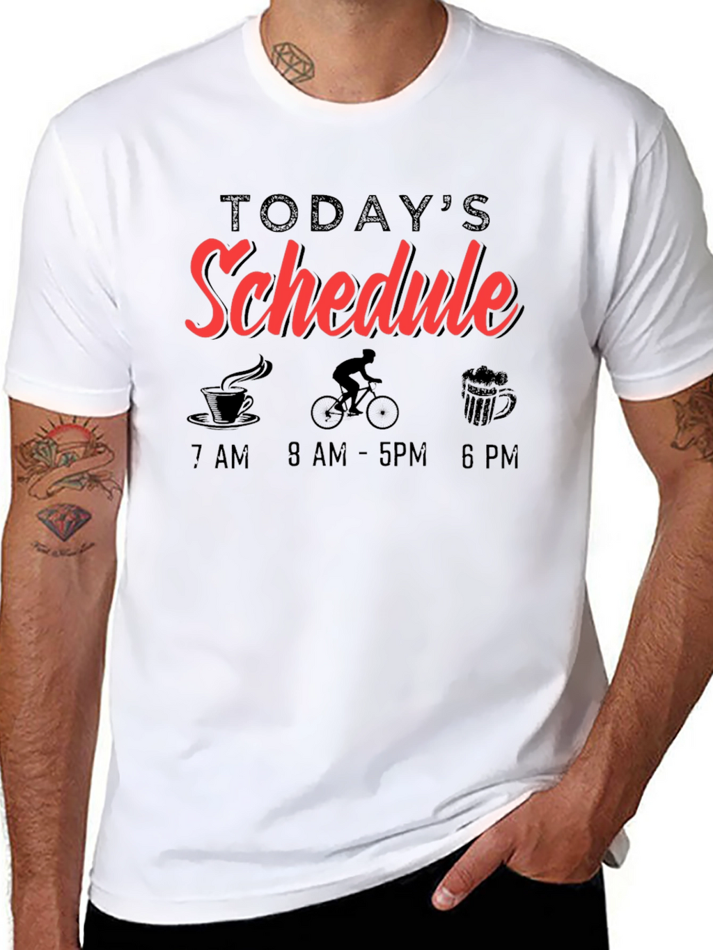 Todays Schedule Cycling Black T-Shirt