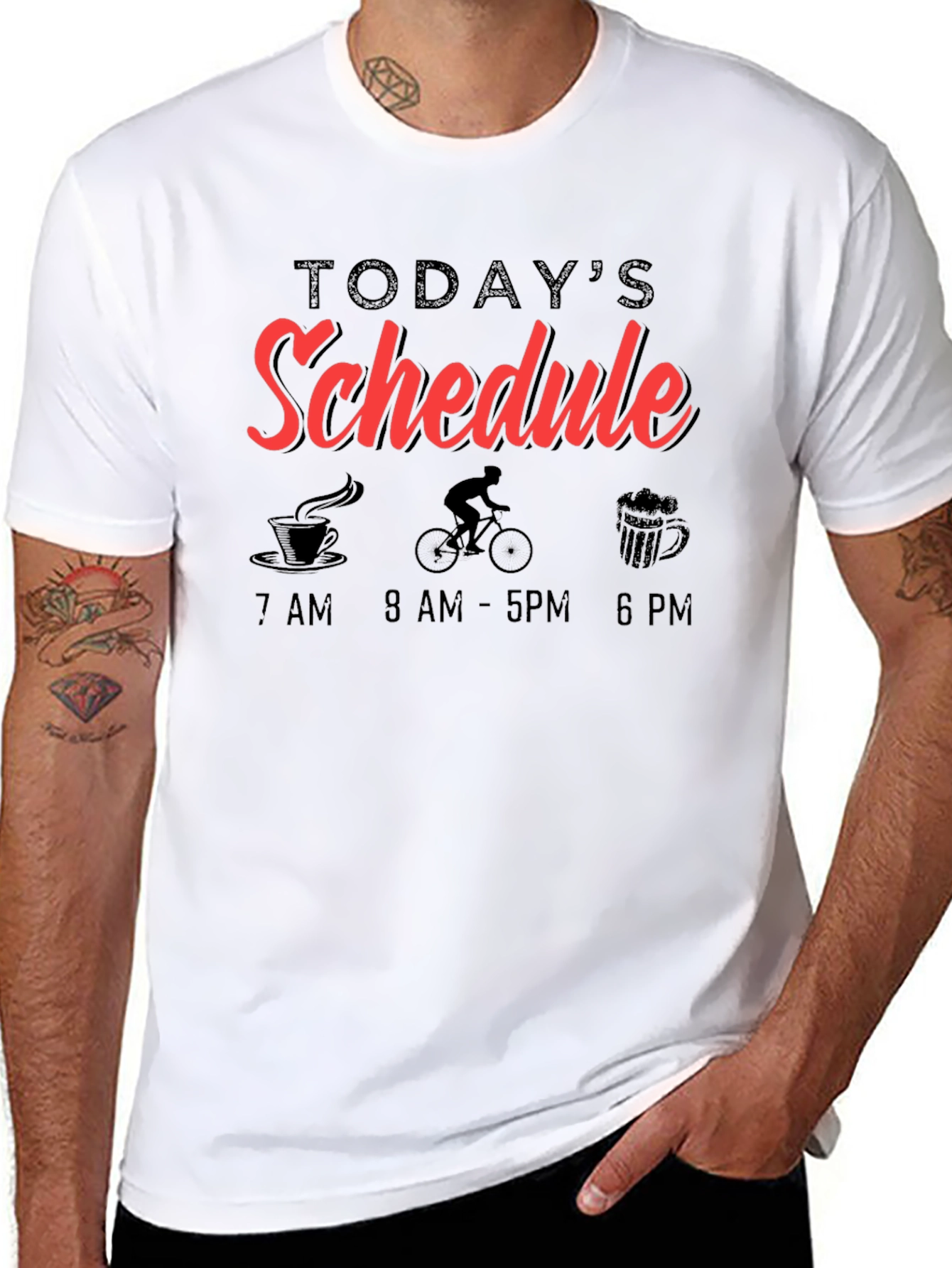 Todays Schedule Cycling Black T-Shirt