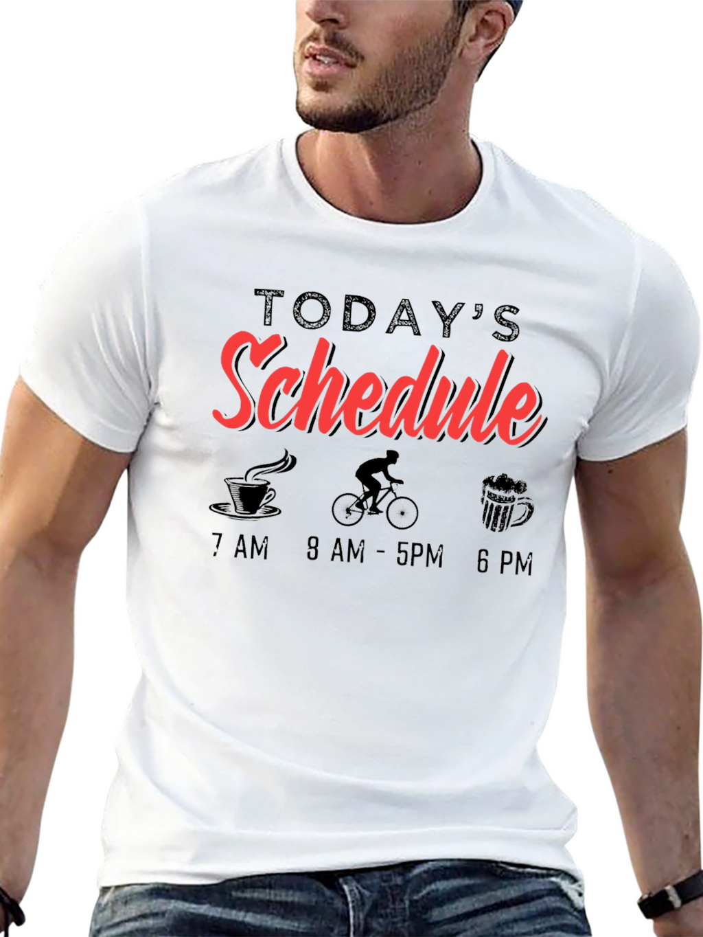 Todays Schedule Cycling Black T-Shirt