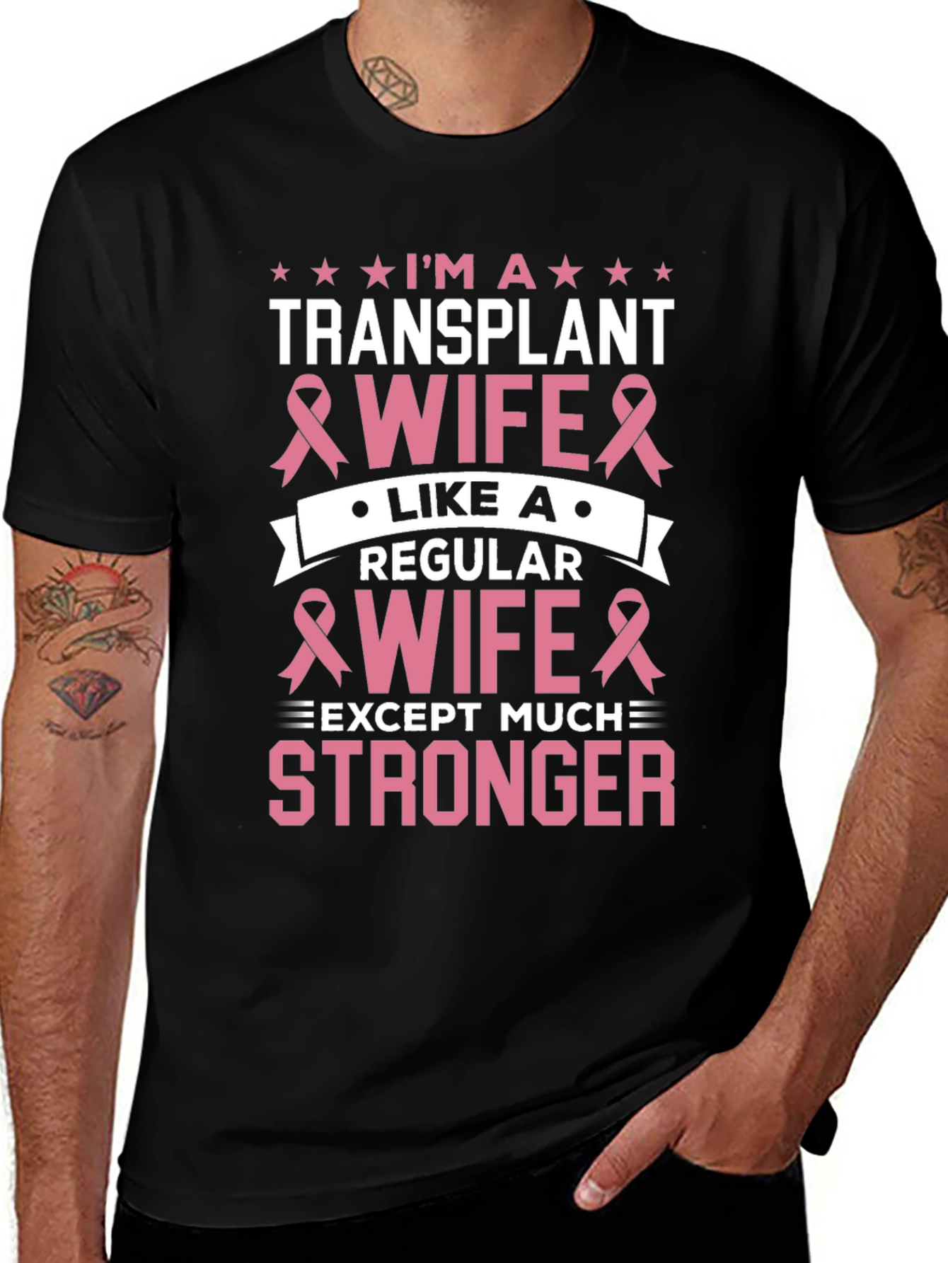 Transplant Wife T-Shirt - Breast Cancer Awareness