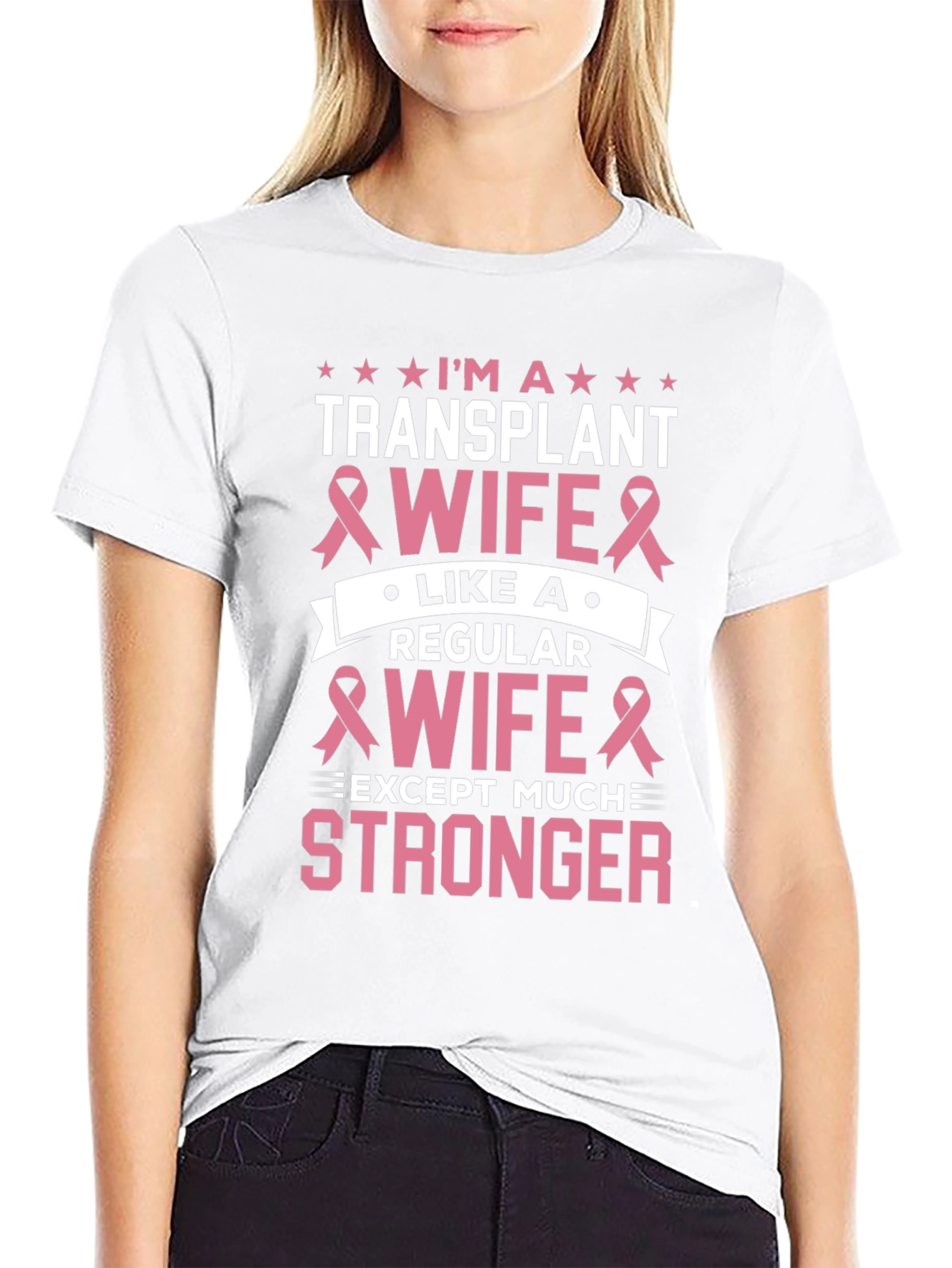 Transplant Wife T-Shirt - Breast Cancer Awareness