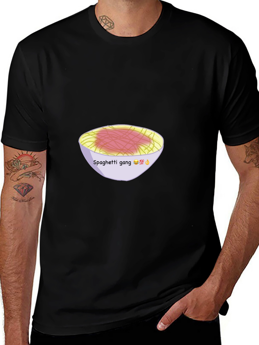 Spaghetti Gang Graphic Tee - Unisex Black T-Shirt