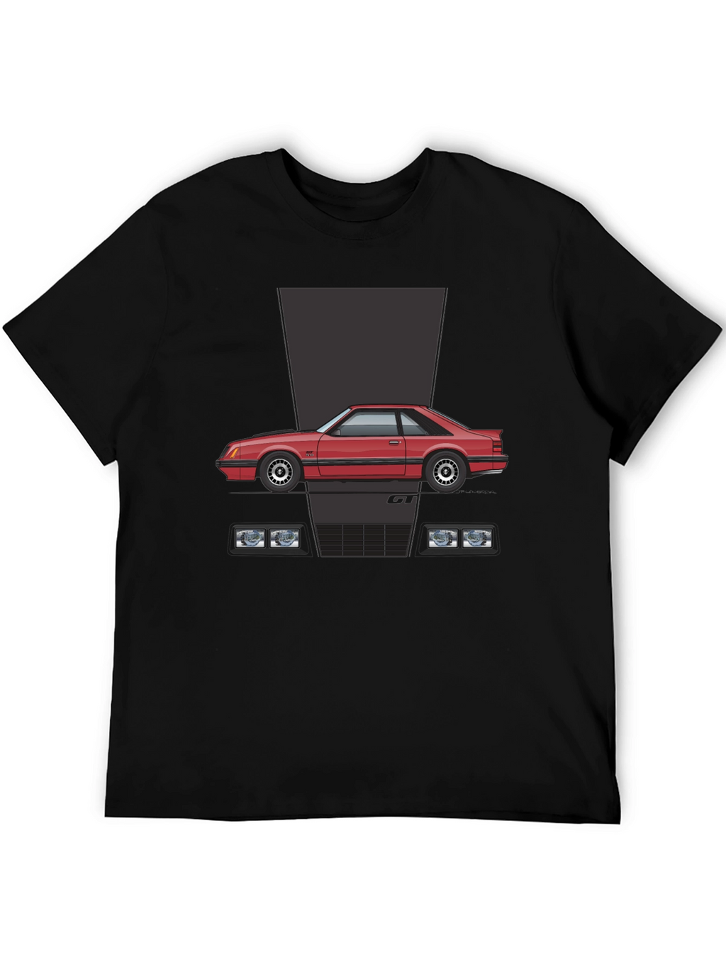 Retro Car Graphic T-Shirt - Black