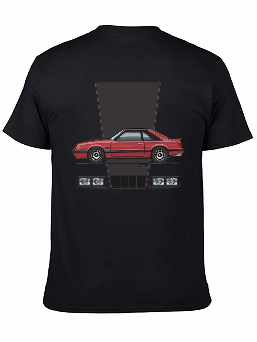 Retro Car Graphic T-Shirt - Black