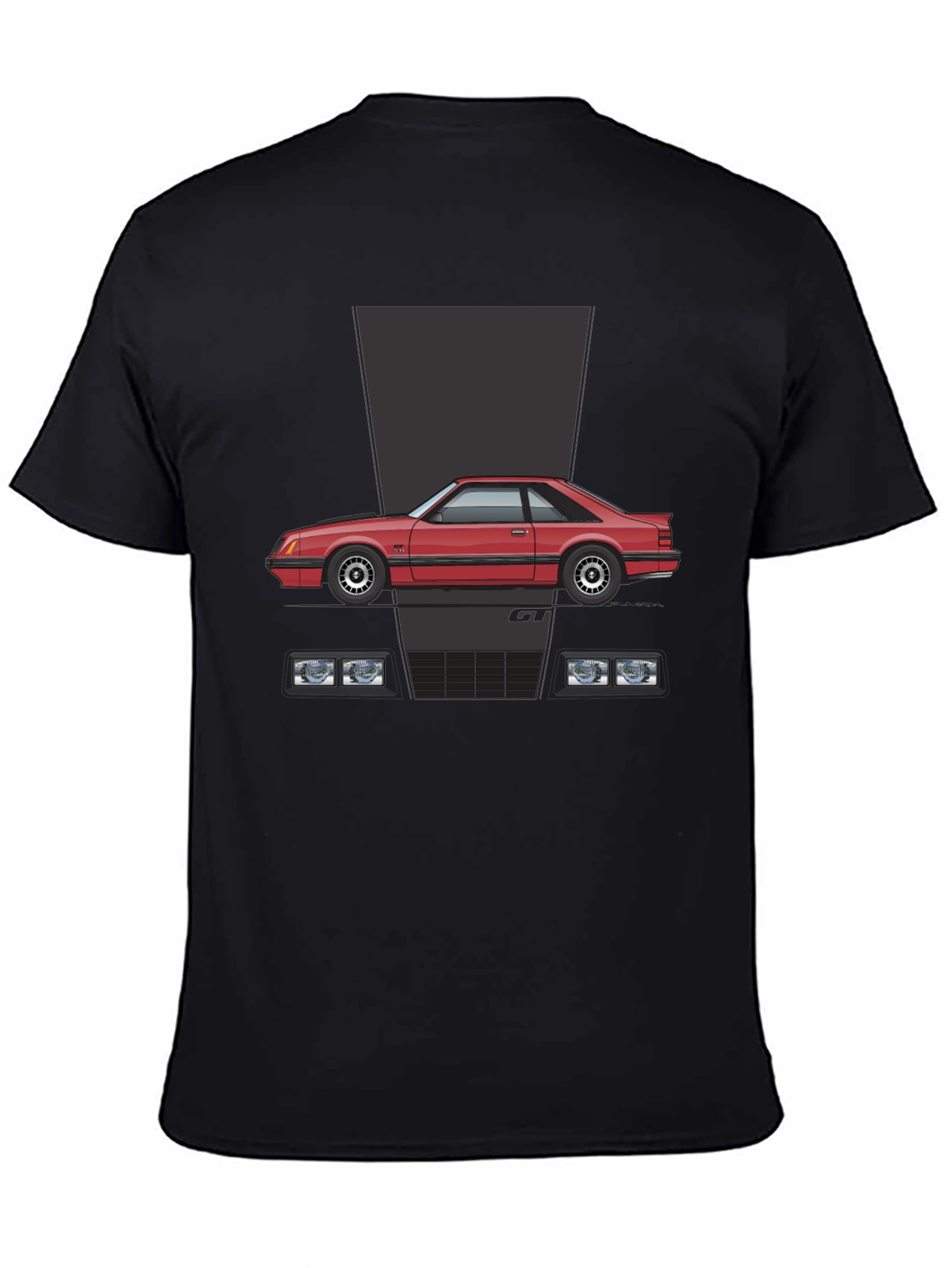 Retro Car Graphic T-Shirt - Black
