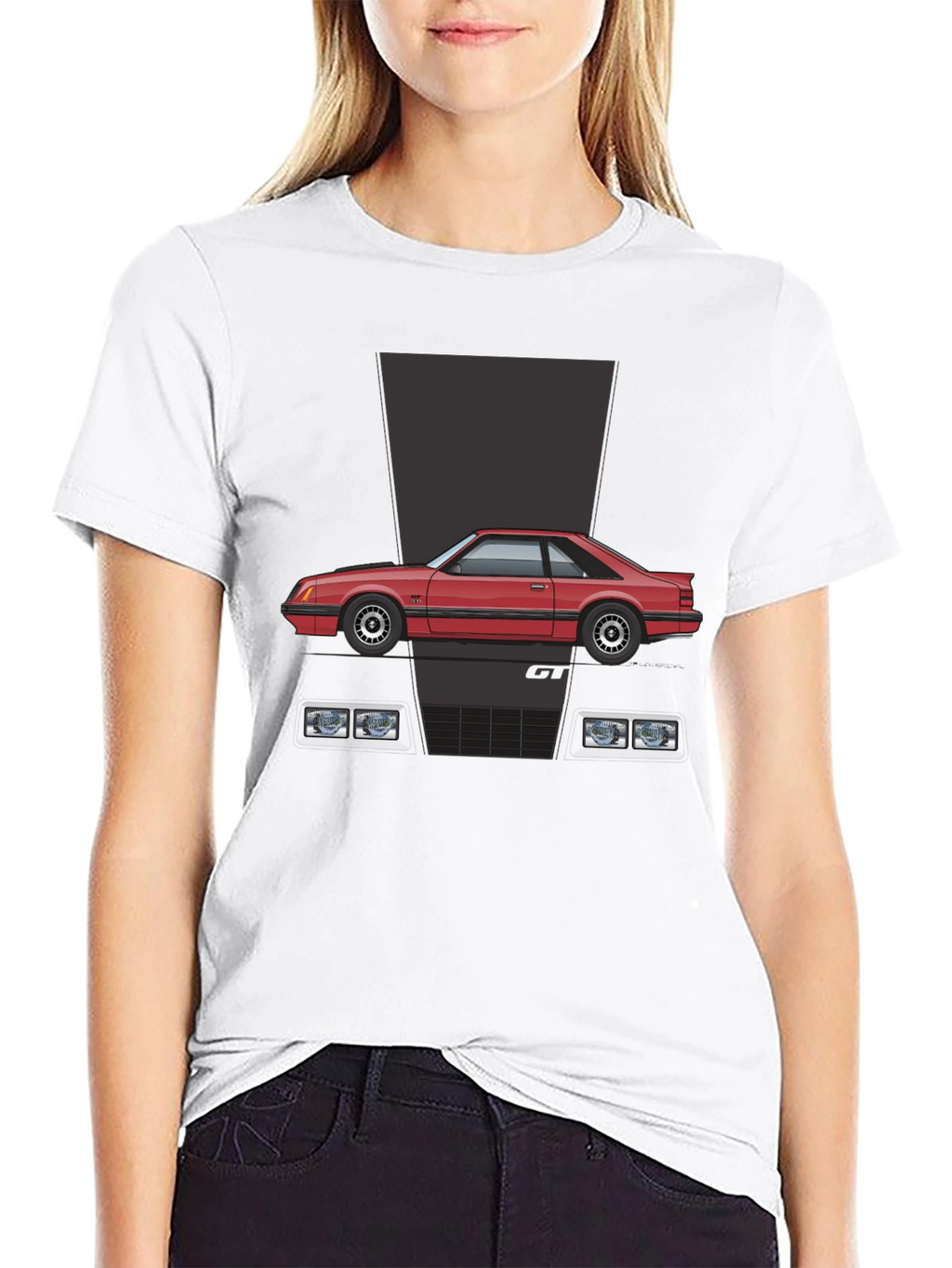 Retro Car Graphic T-Shirt - Black