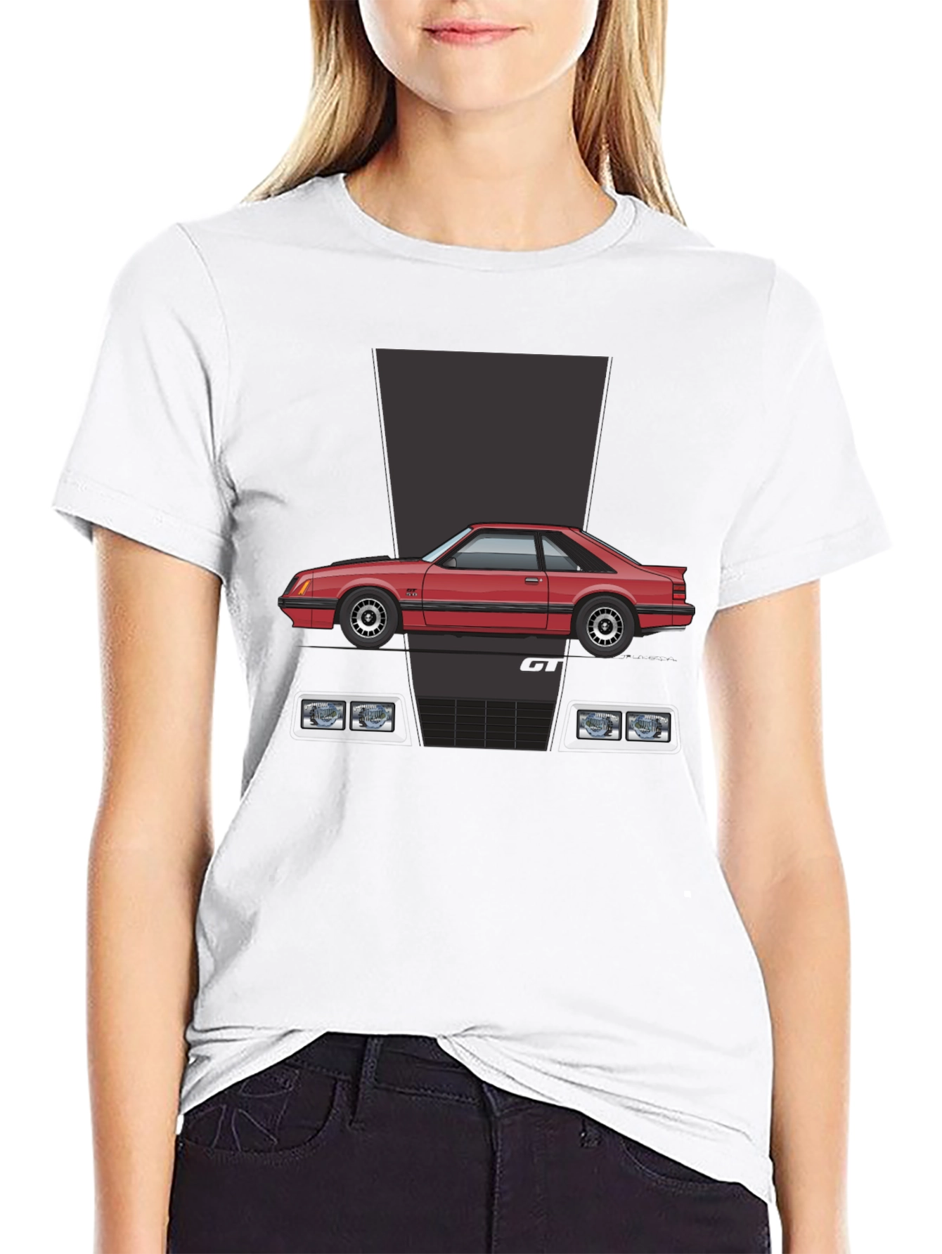 Retro Car Graphic T-Shirt - Black