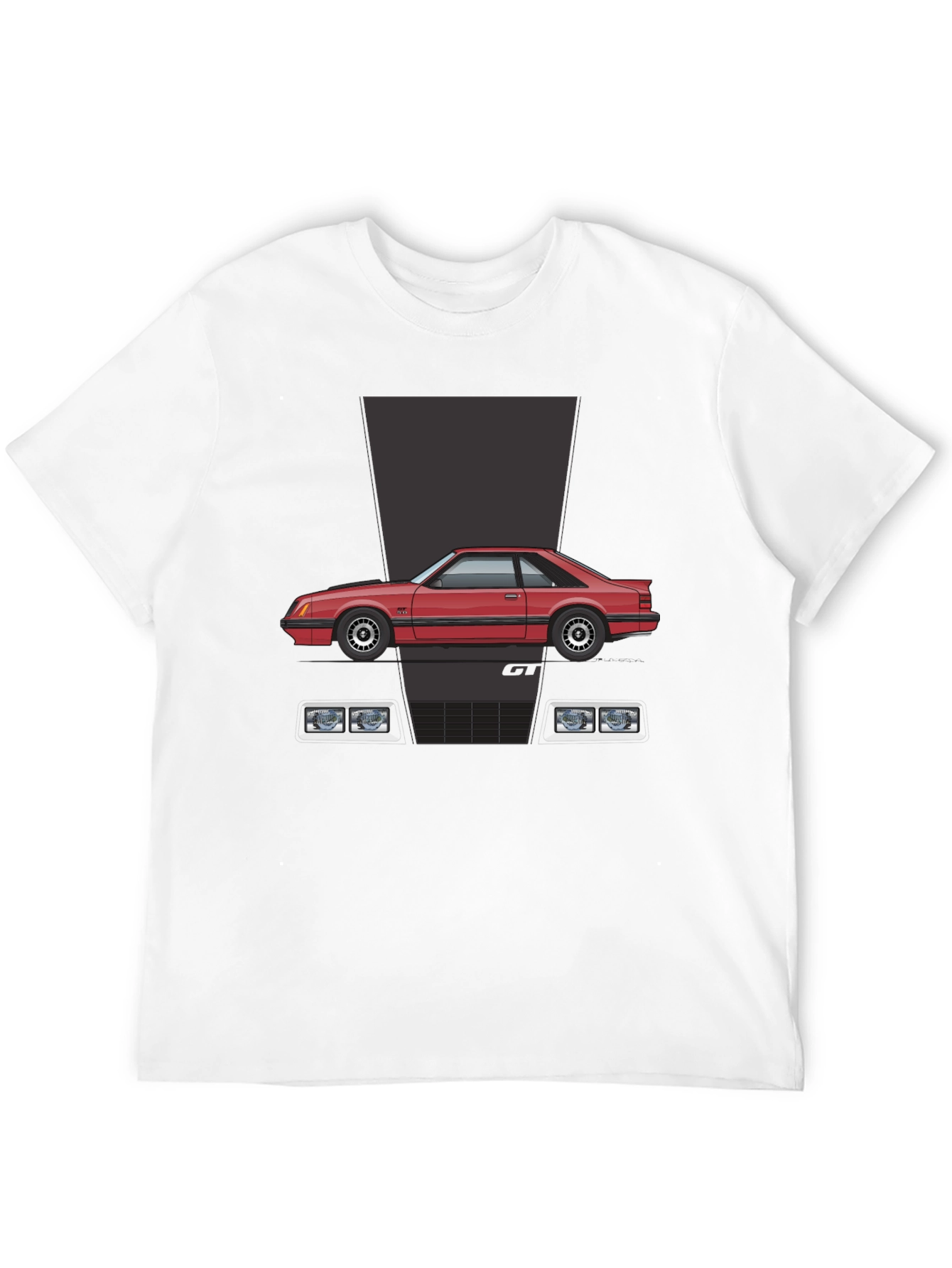 Retro Car Graphic T-Shirt - Black