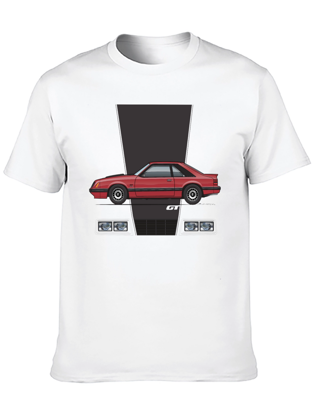 Retro Car Graphic T-Shirt - Black