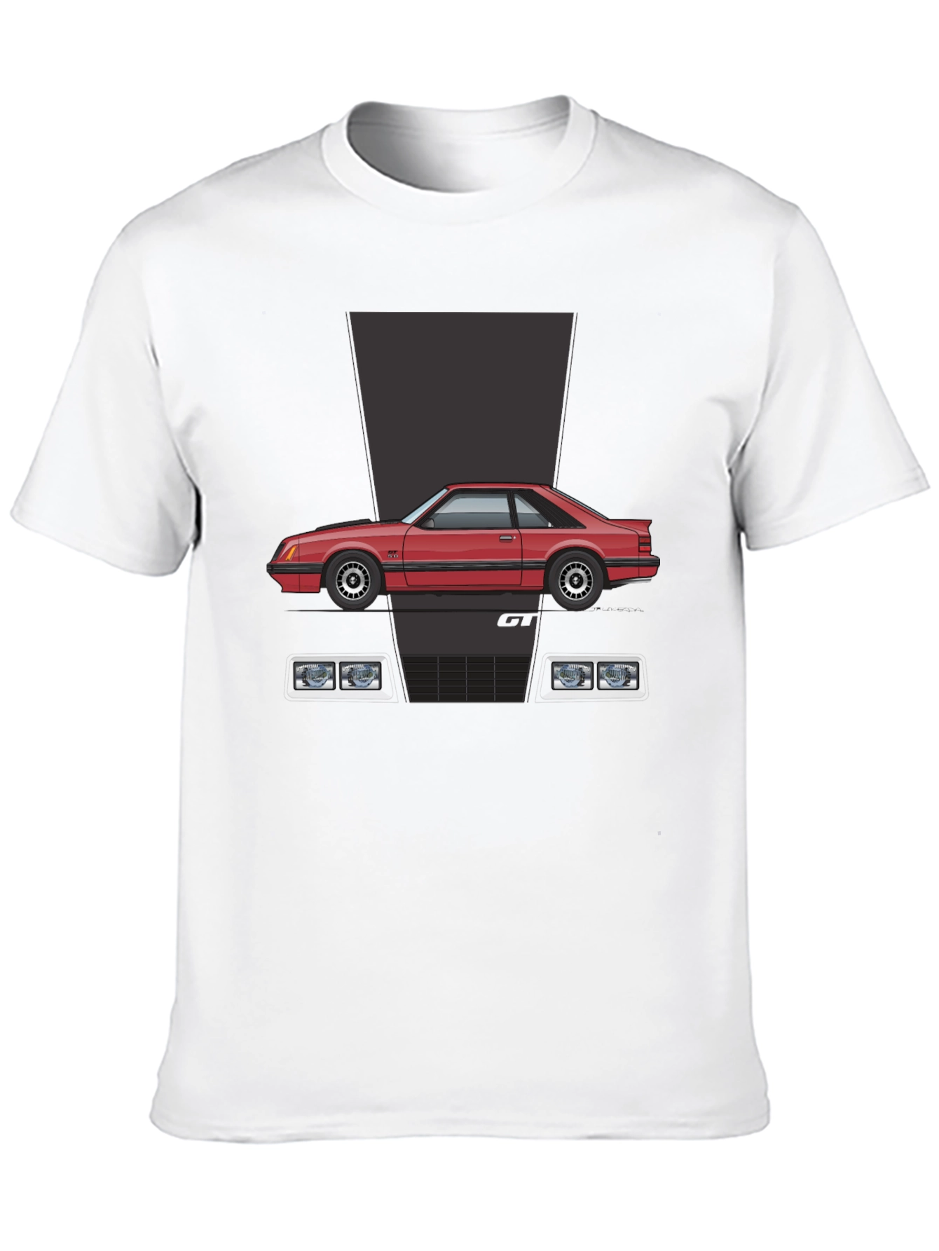 Retro Car Graphic T-Shirt - Black
