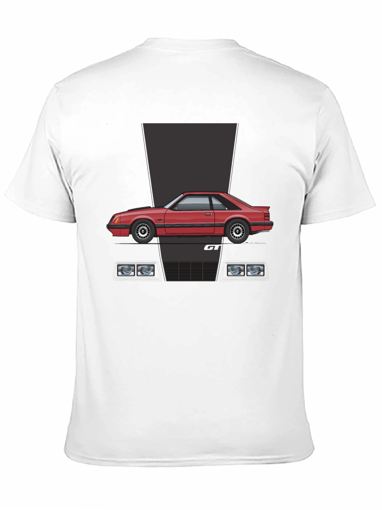 Retro Car Graphic T-Shirt - Black