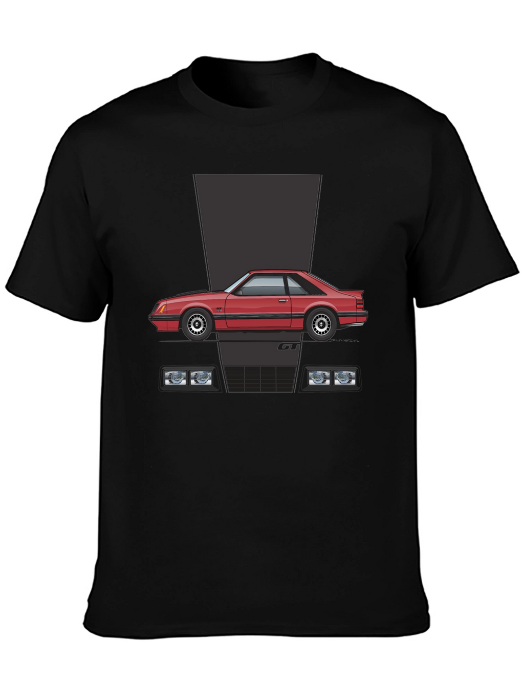 Retro Car Graphic T-Shirt - Black