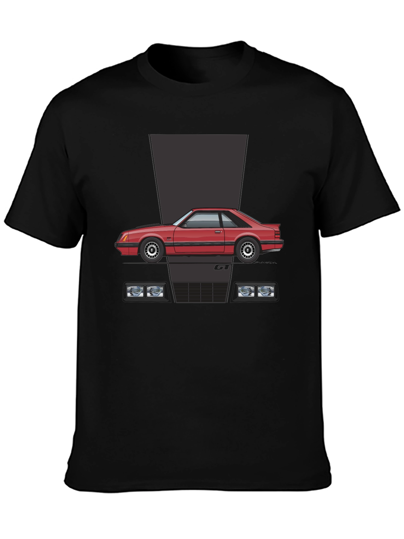 Retro Car Graphic T-Shirt - Black
