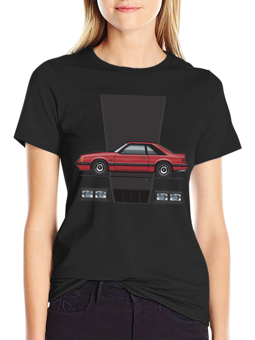 Retro Car Graphic T-Shirt - Black