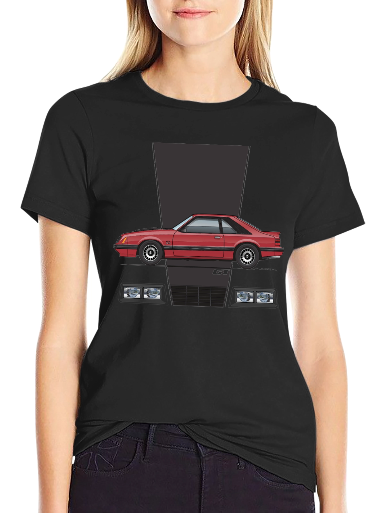 Retro Car Graphic T-Shirt - Black