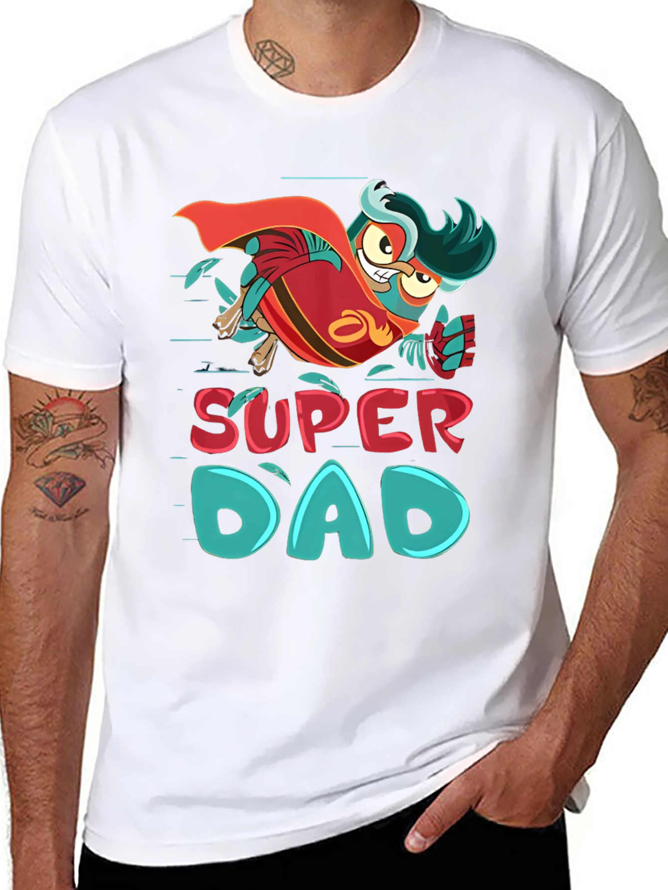 Super Dad Owl Hero T-Shirt - Fathers Day Gift