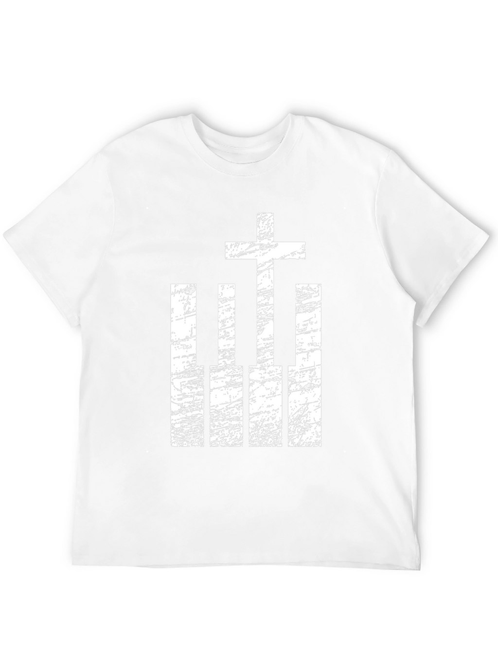 Cross and Piano Keys Graphic T-Shirt