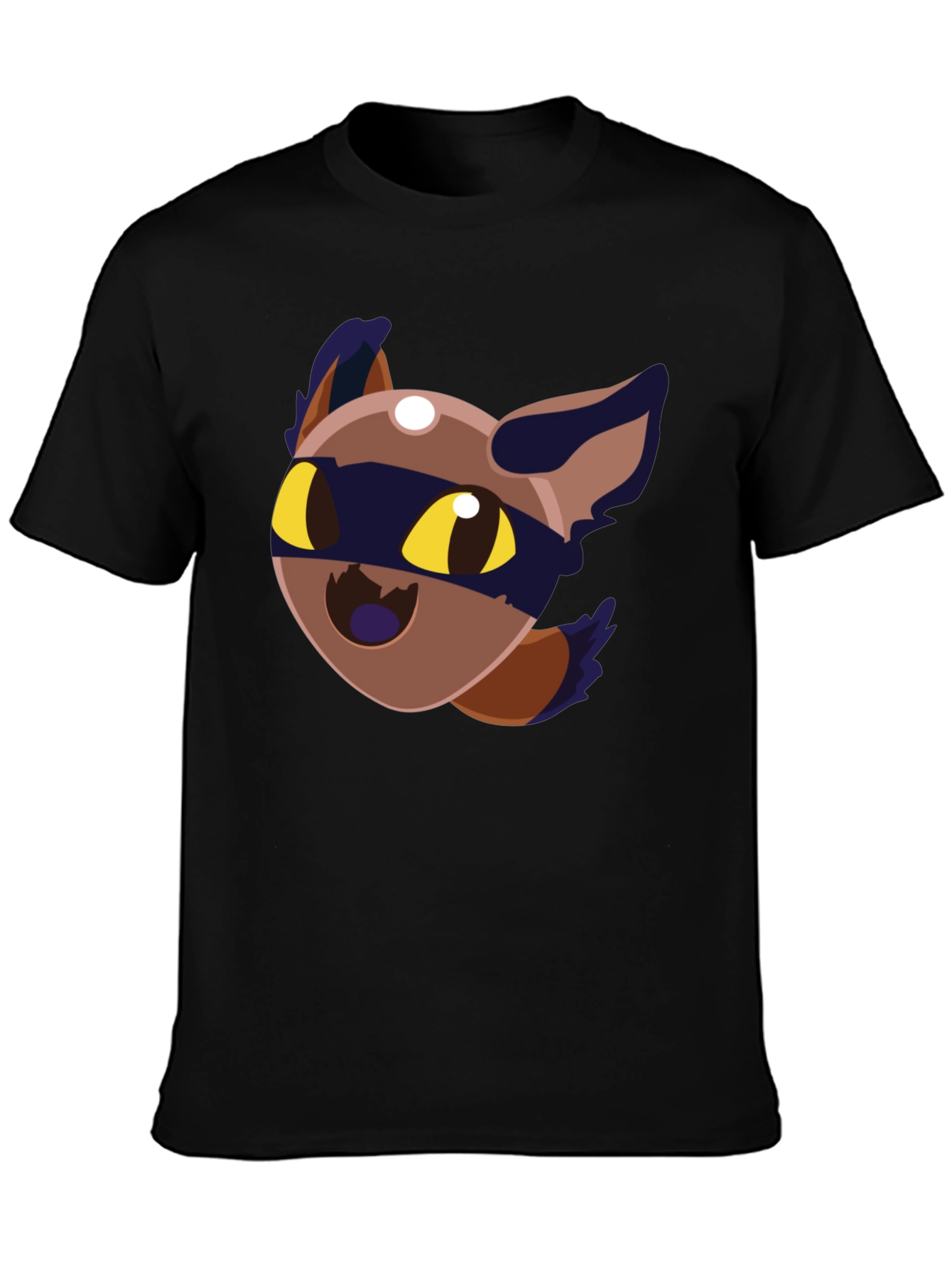 Cartoon Raccoon Graphic Black T-Shirt