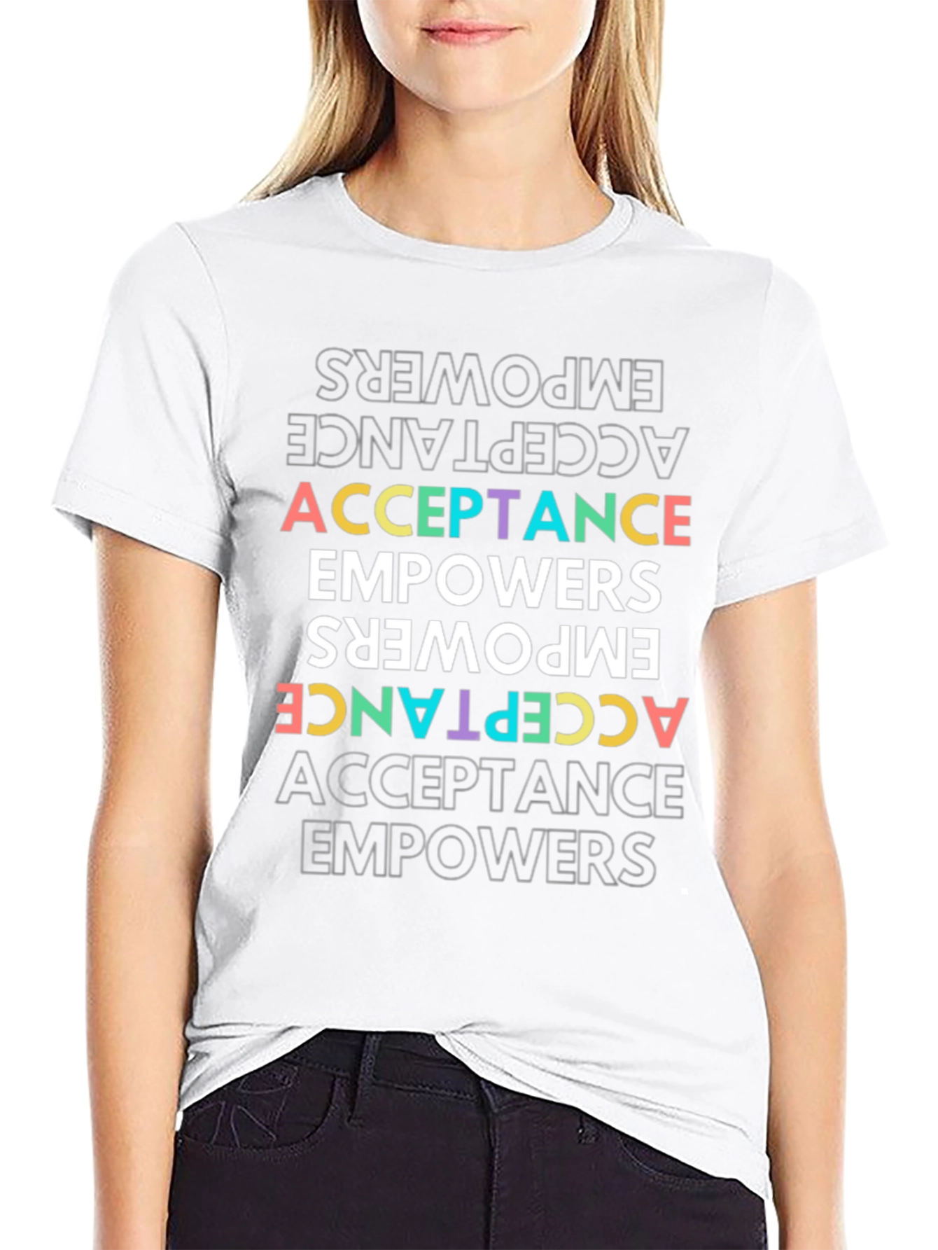 Acceptance Empowers Colorful Graphic Tee