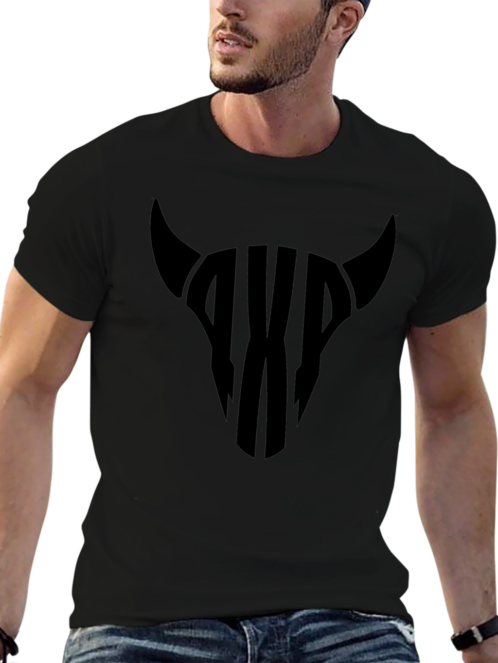 Bull Skull Graphic Tee - Mens Black T-Shirt