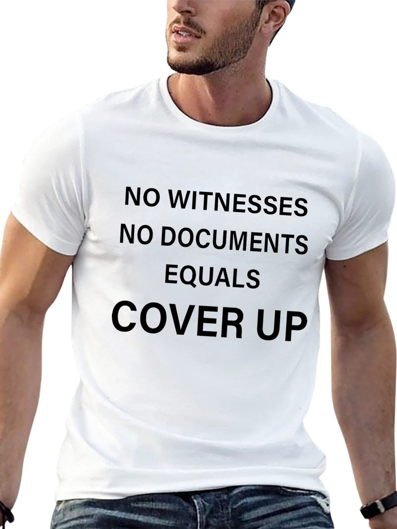 No Witnesses Cover Up Graphic Tee - Black
