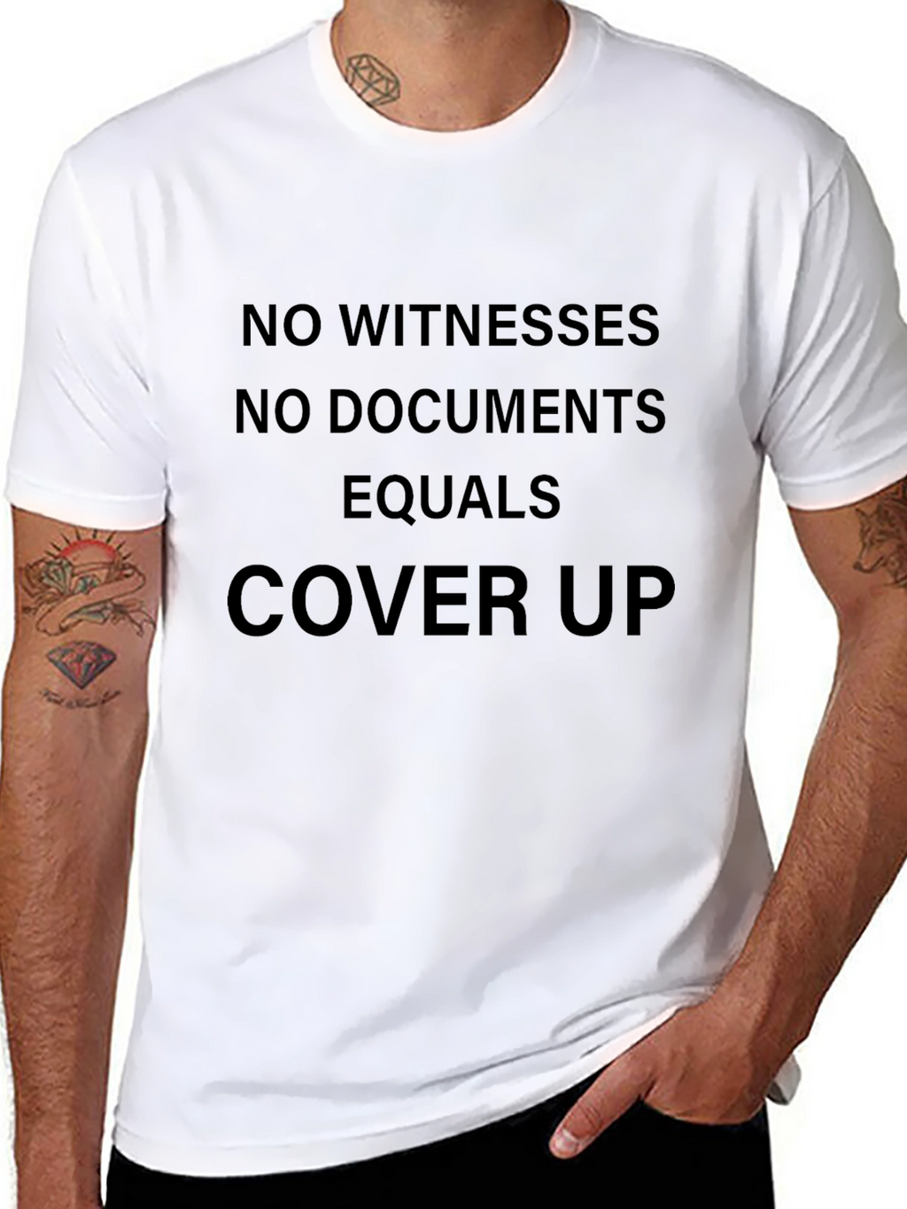 No Witnesses Cover Up Graphic Tee - Black