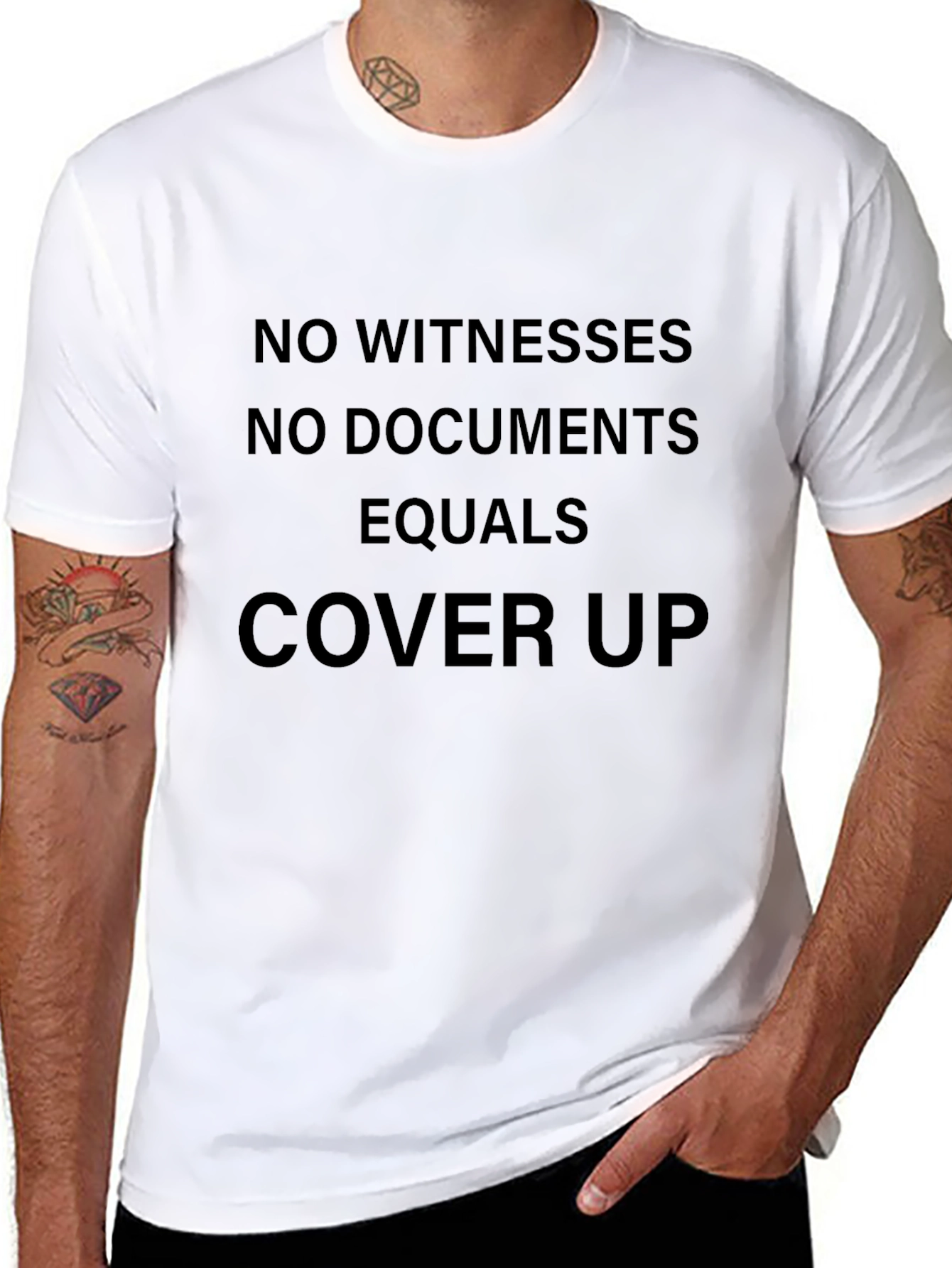 No Witnesses Cover Up Graphic Tee - Black