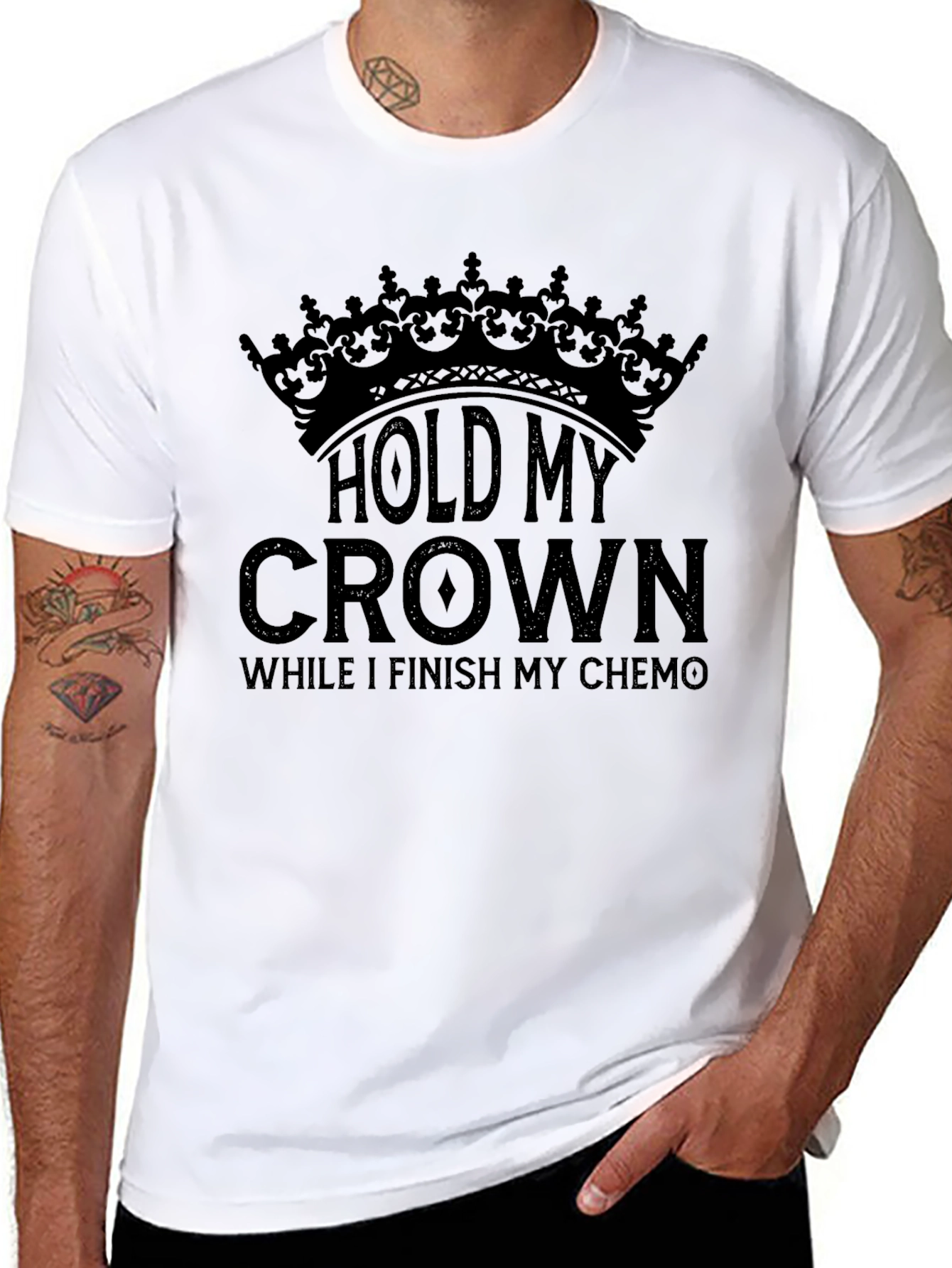 Hold My Crown Chemo T-Shirt - Cancer Awareness Tee