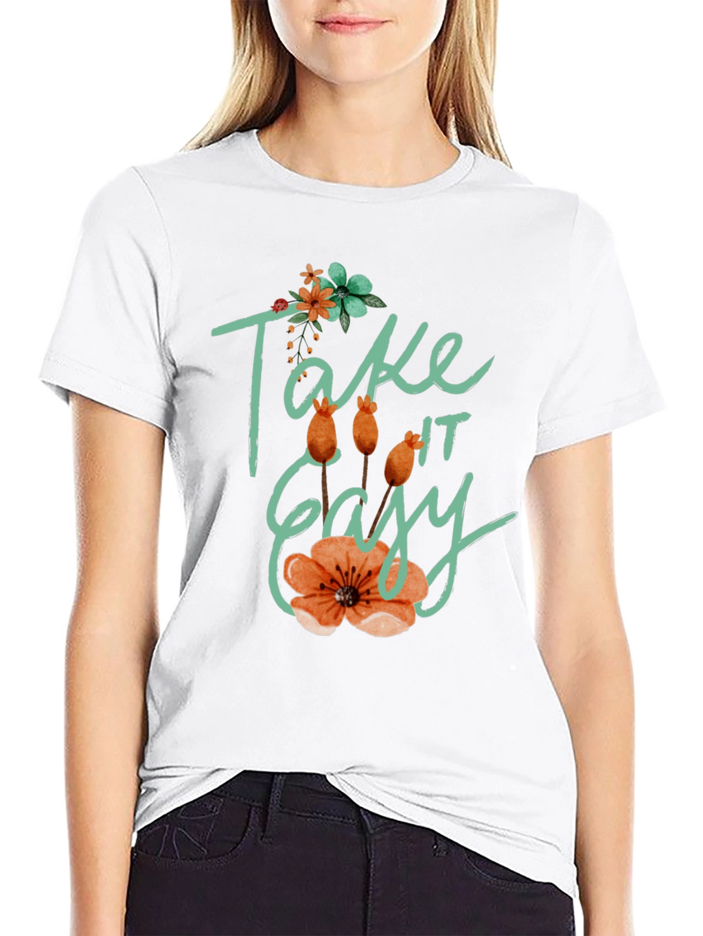 Relaxed Fit Take it Easy Floral T-Shirt