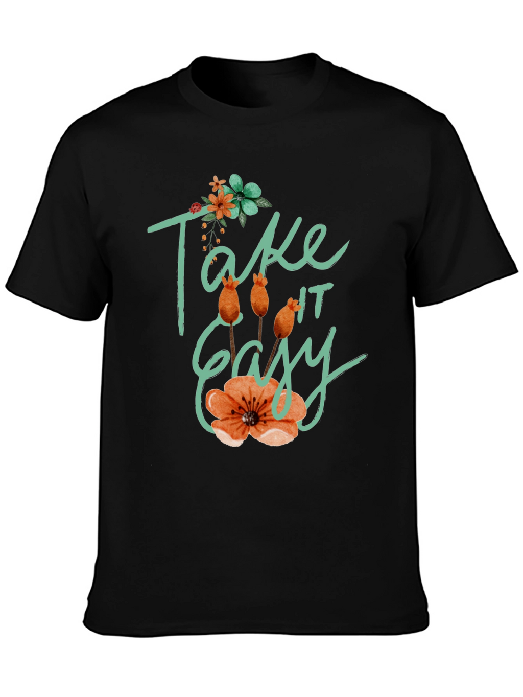 Relaxed Fit Take it Easy Floral T-Shirt