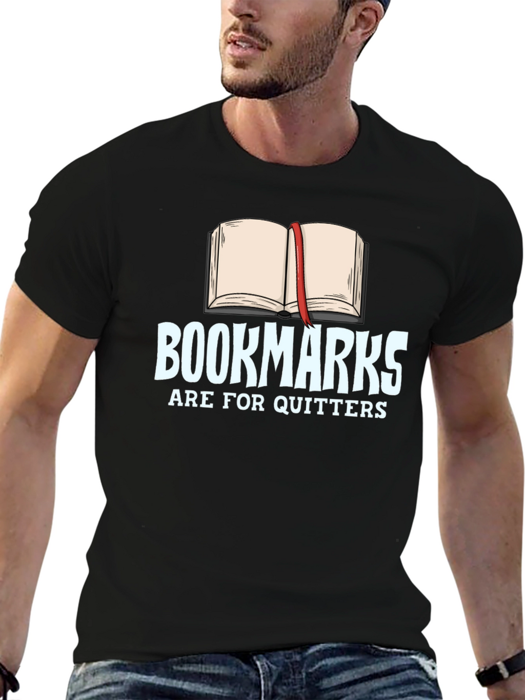 Bookmarks Are For Quitters Black T-Shirt