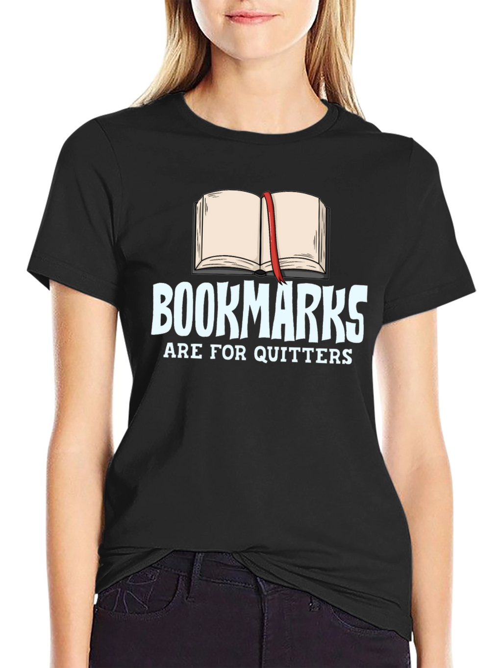 Bookmarks Are For Quitters Black T-Shirt