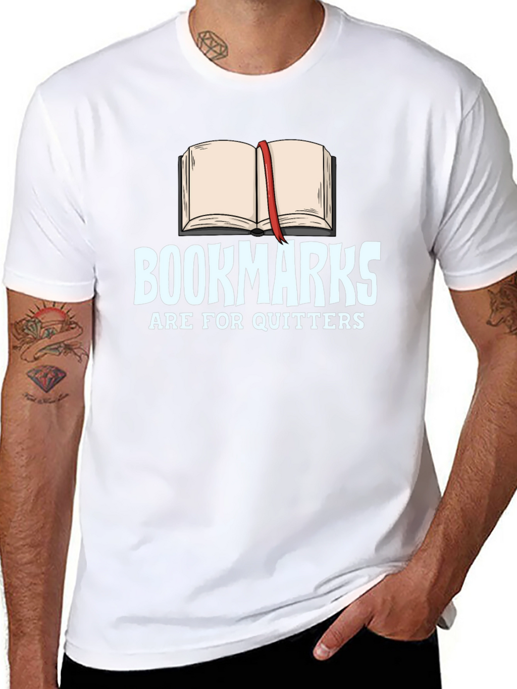 Bookmarks Are For Quitters Black T-Shirt
