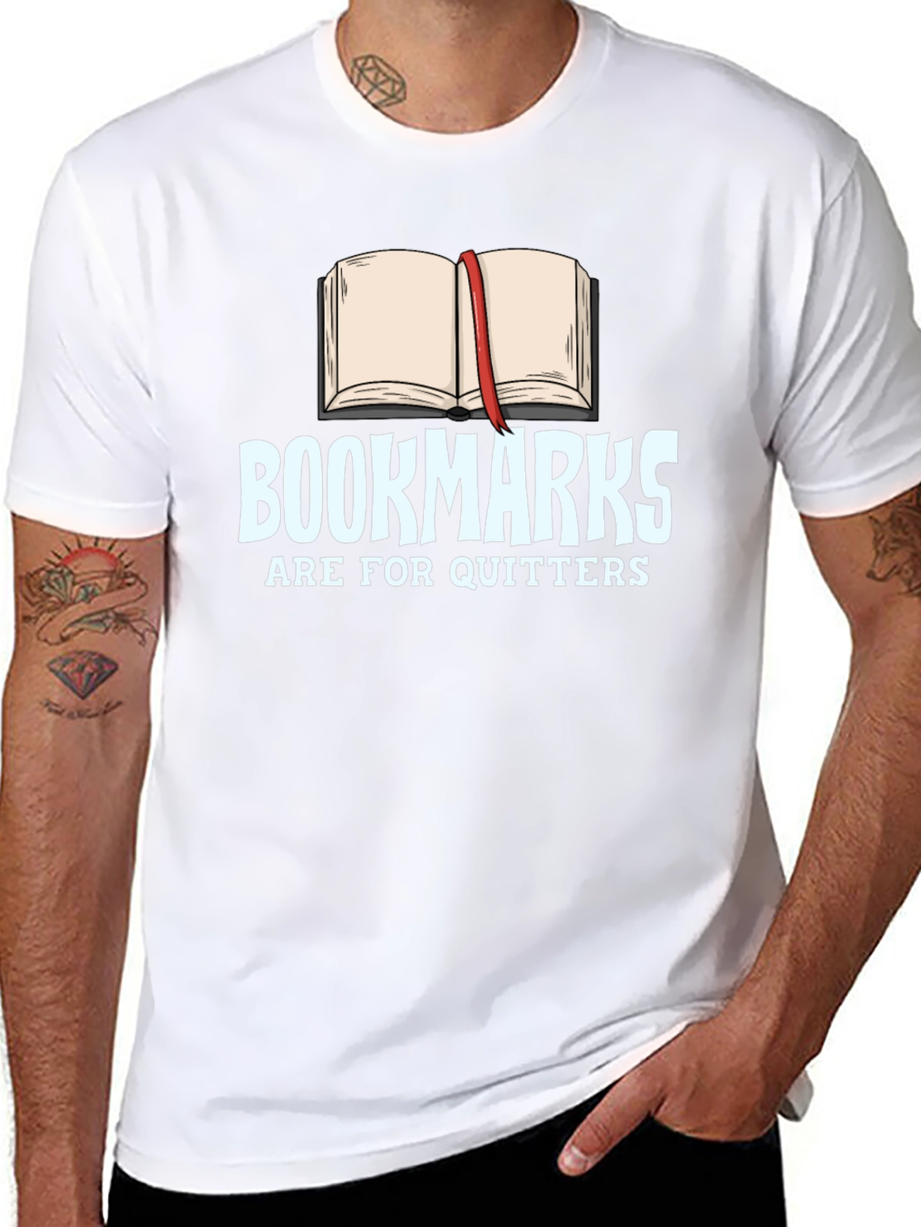 Bookmarks Are For Quitters Black T-Shirt