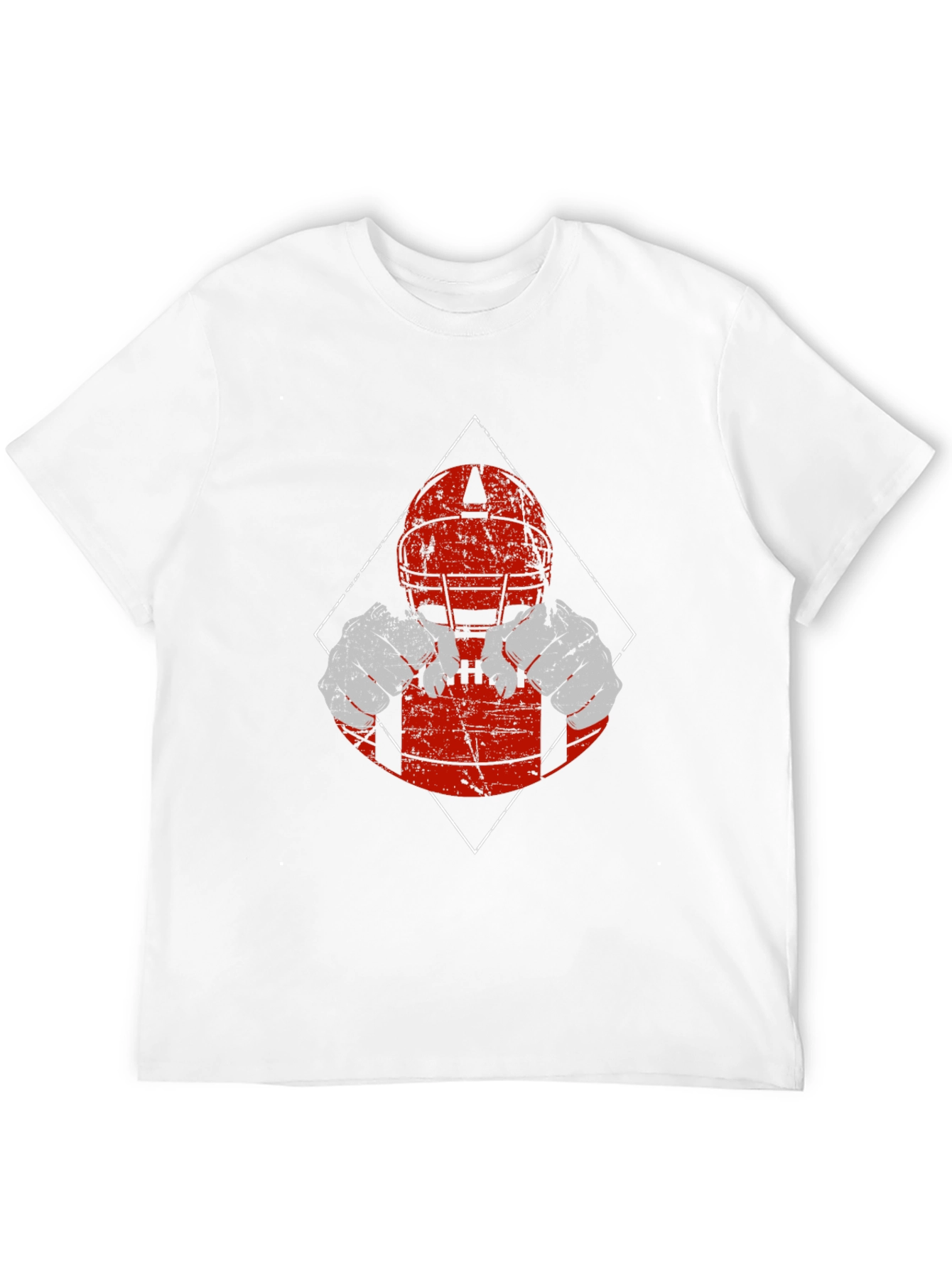 Football Player Graphic T-Shirt - Black Cotton Tee