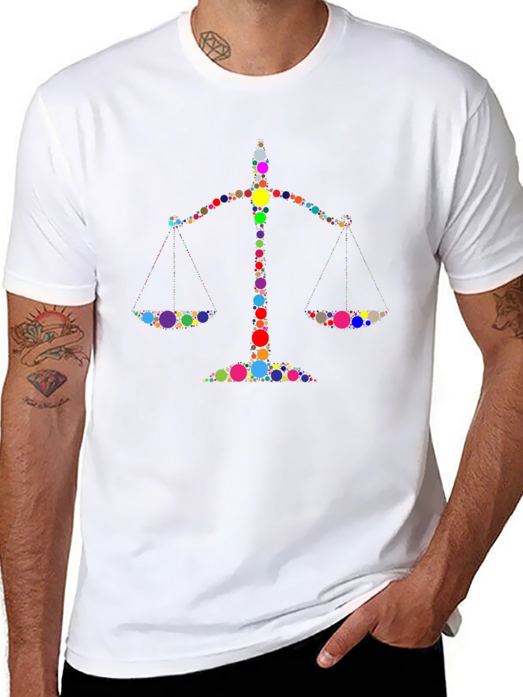 Justice Scales Graphic Black T-Shirt