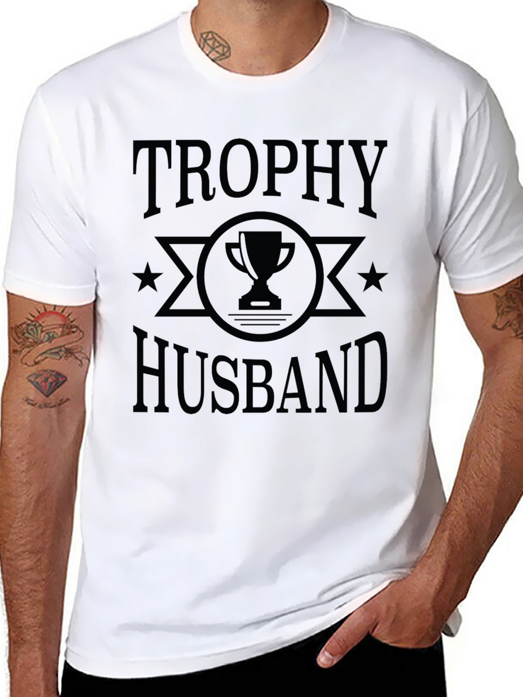Trophy Husband Graphic Tee - Mens Black T-Shirt
