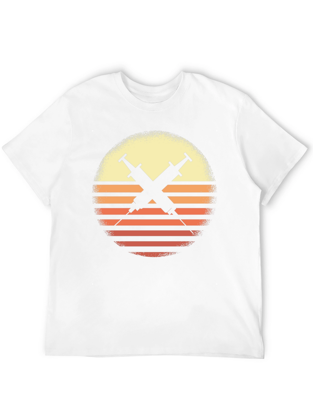 Retro Sunset Syringe Tee - Vaccinate!