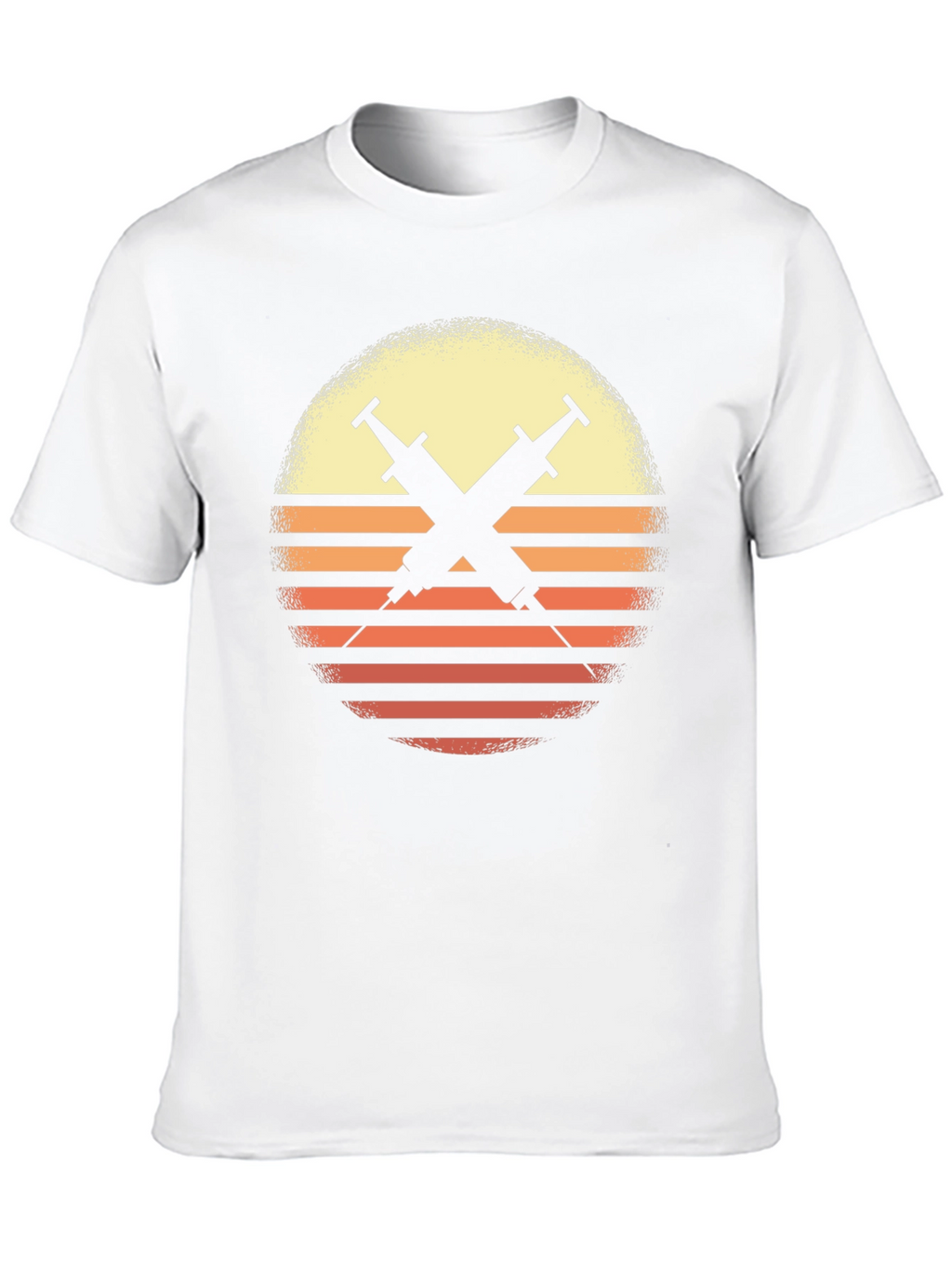 Retro Sunset Syringe Tee - Vaccinate!