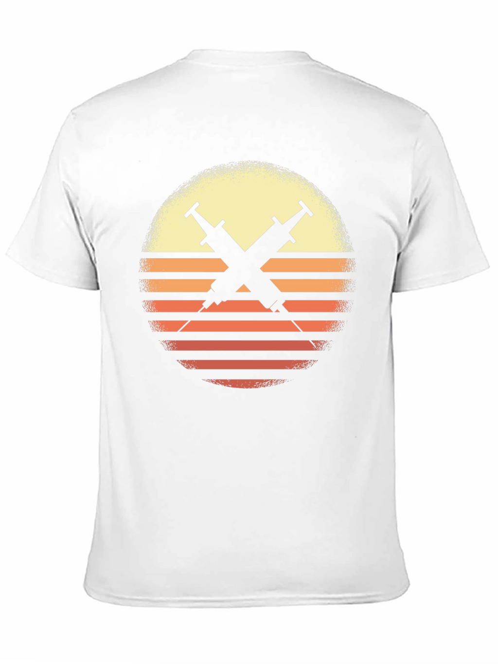Retro Sunset Syringe Tee - Vaccinate!
